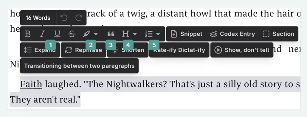 Formatting text